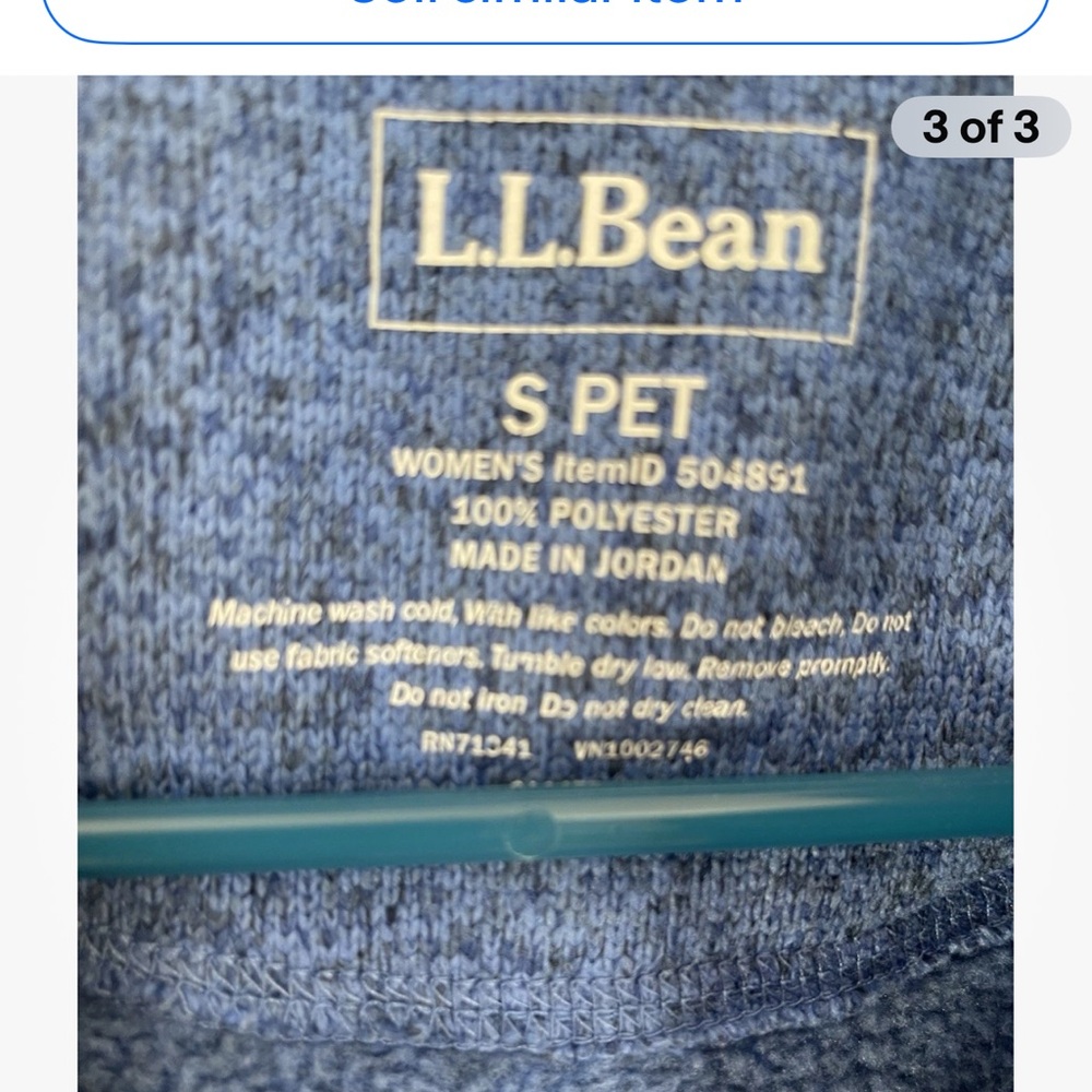 L.L. Bean Heathered Blue small Full Zip up Women's Jacket - Picture 3 of 3